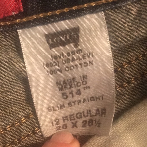 ❤️(84) Kids Levi’s 514 slim straight jeans size 12 regular. 26W by 26 1/2 - Picture 9 of 10